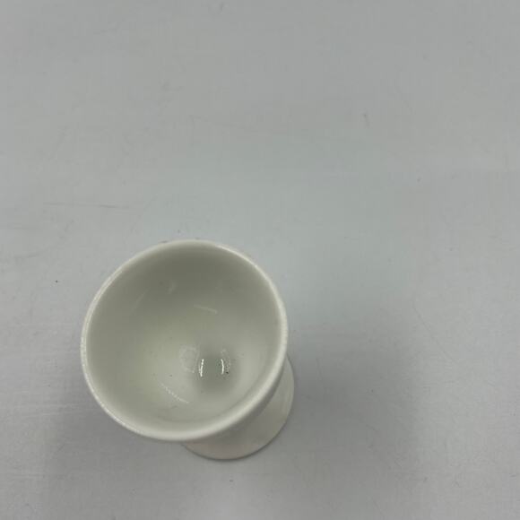 Vintage White Porcelain Boiled Egg Cup Serving Dish Double Sided - Picture 5 of 7